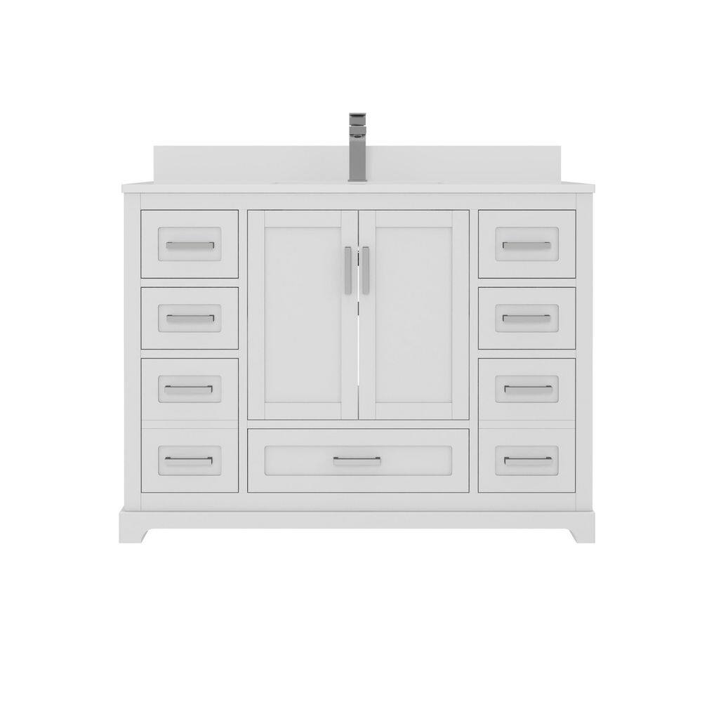 Maya 42 in. Single Sink Freestanding White Bath Vanity with White Quartz Top Assembled price history on PriceWatchPro