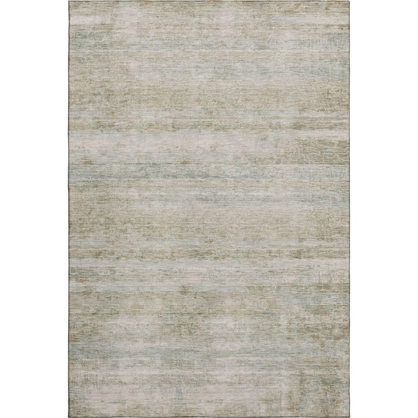 Mayfield Premium Machine Washable Abstract AMF2154 Putty 3 ft. x 4 ft. Area Rug