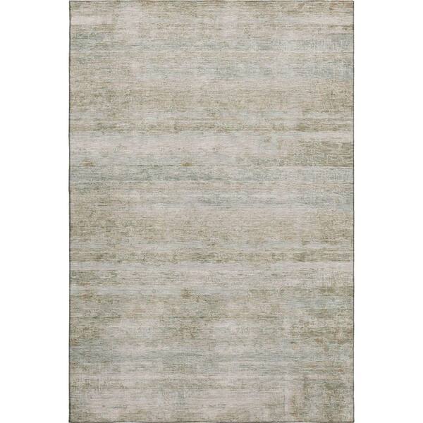 Mayfield Premium Machine Washable Abstract AMF2154 Putty 3 ft. x 5 ft. Area Rug