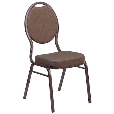 Brown Patterned Fabric/Copper Vein Frame Stack Chair
