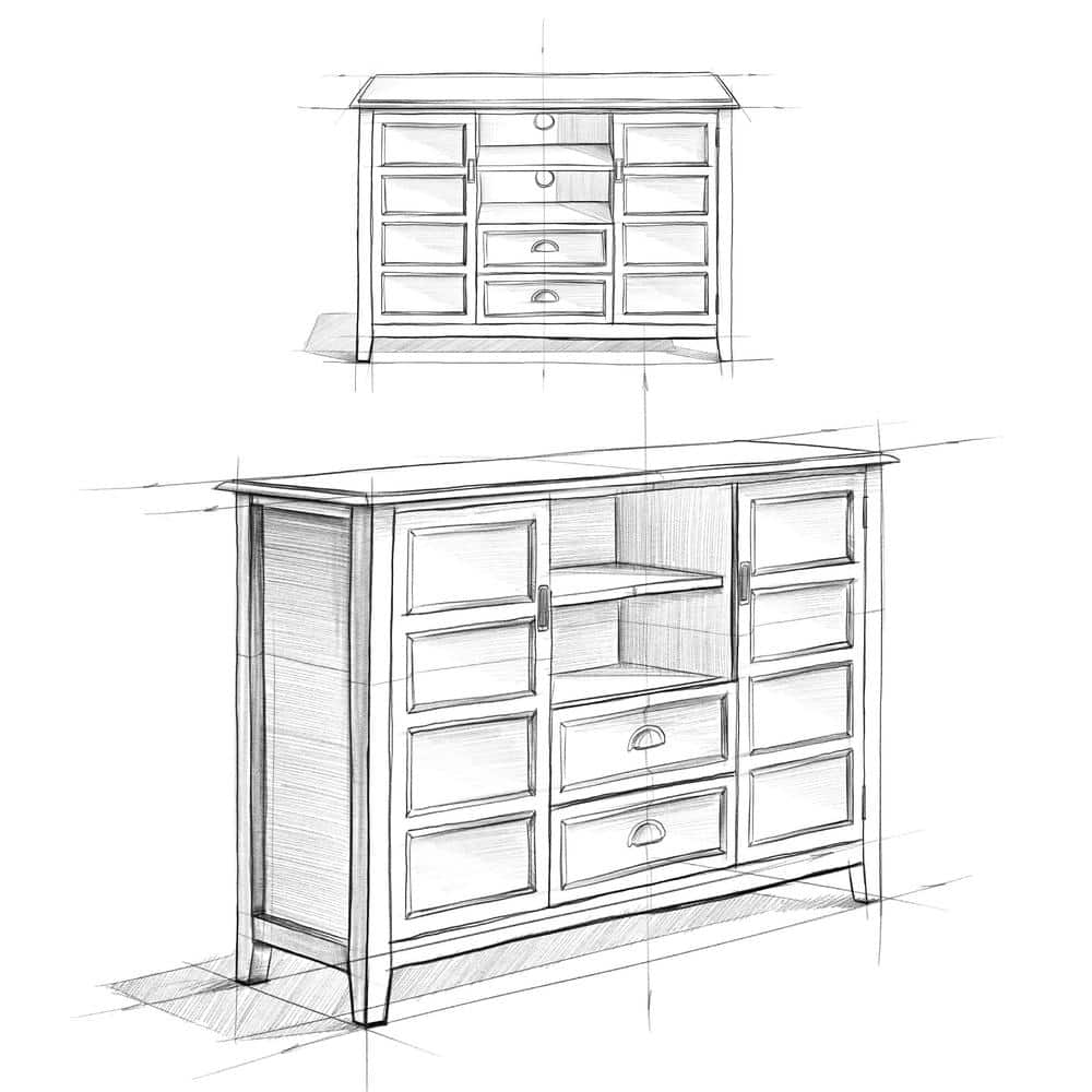 Mahogany Brown 60" Solid Wood TV Stand with Cabinets