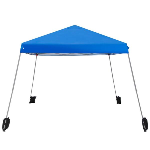 PHI VILLA 12 ft. x 12 ft. Blue Slant Leg Popup Canopy with 4 Sandbags