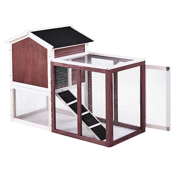 Cesicia 47.8 in. W Wooden Chicken Coop Hen House Rabbit Wood Hutch Poultry Cage Habitat (Furniture Cover)