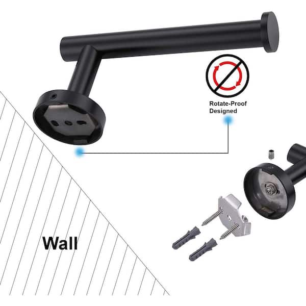 Marmolux Acc Matte Black Toilet Paper Holder - Wall Mounted Black Toilet  Paper Holder - Pivoting Design in SUS 304 Stainless Steel - Spring Loaded