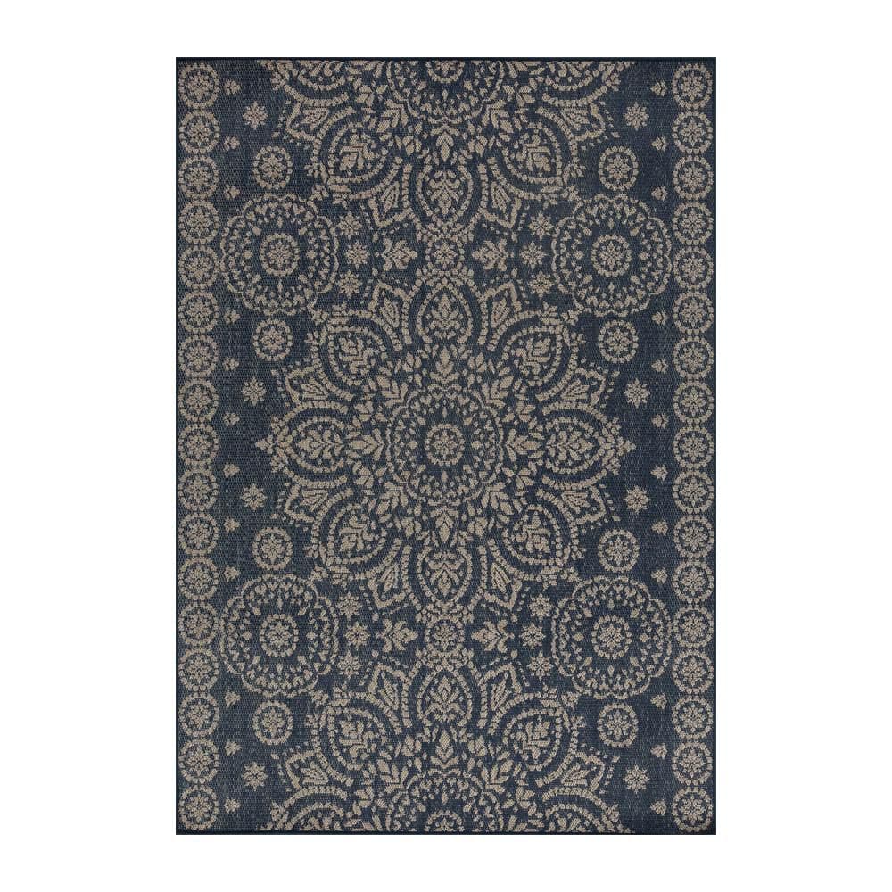 Blue/Ivory Medallion 6 ft. x 9 ft. Indoor/Outdoor Area Rug price history on PriceWatchPro