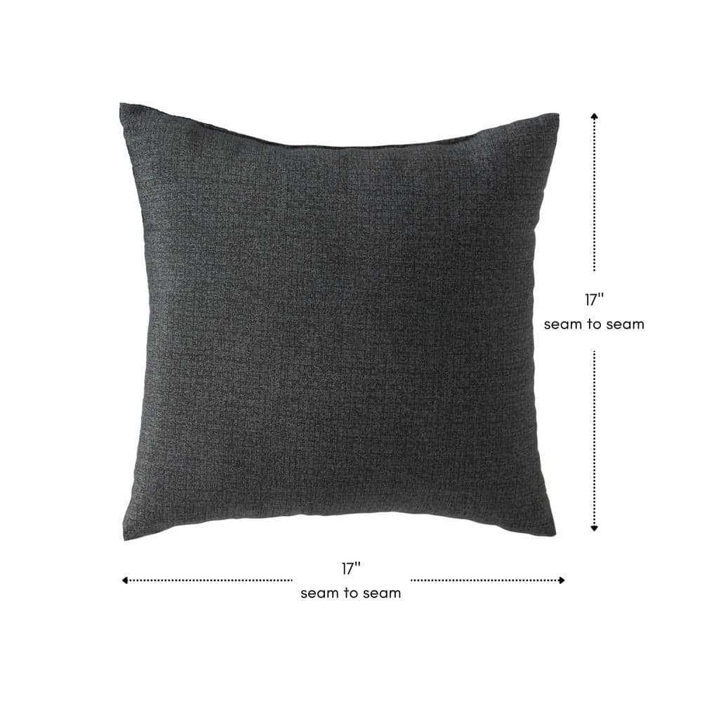 Carbon 17" Square Outdoor Throw Pillow Set