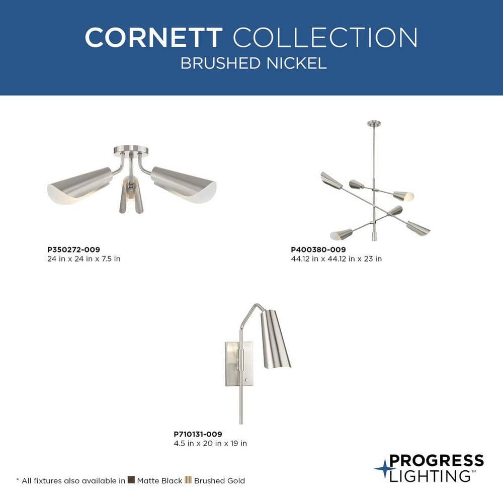 Cornett Brushed Nickel 6-Light Sputnik Chandelier