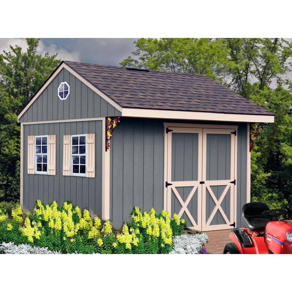 Northwood 10' x 14' Brown Wood Storage Shed Kit with Windows