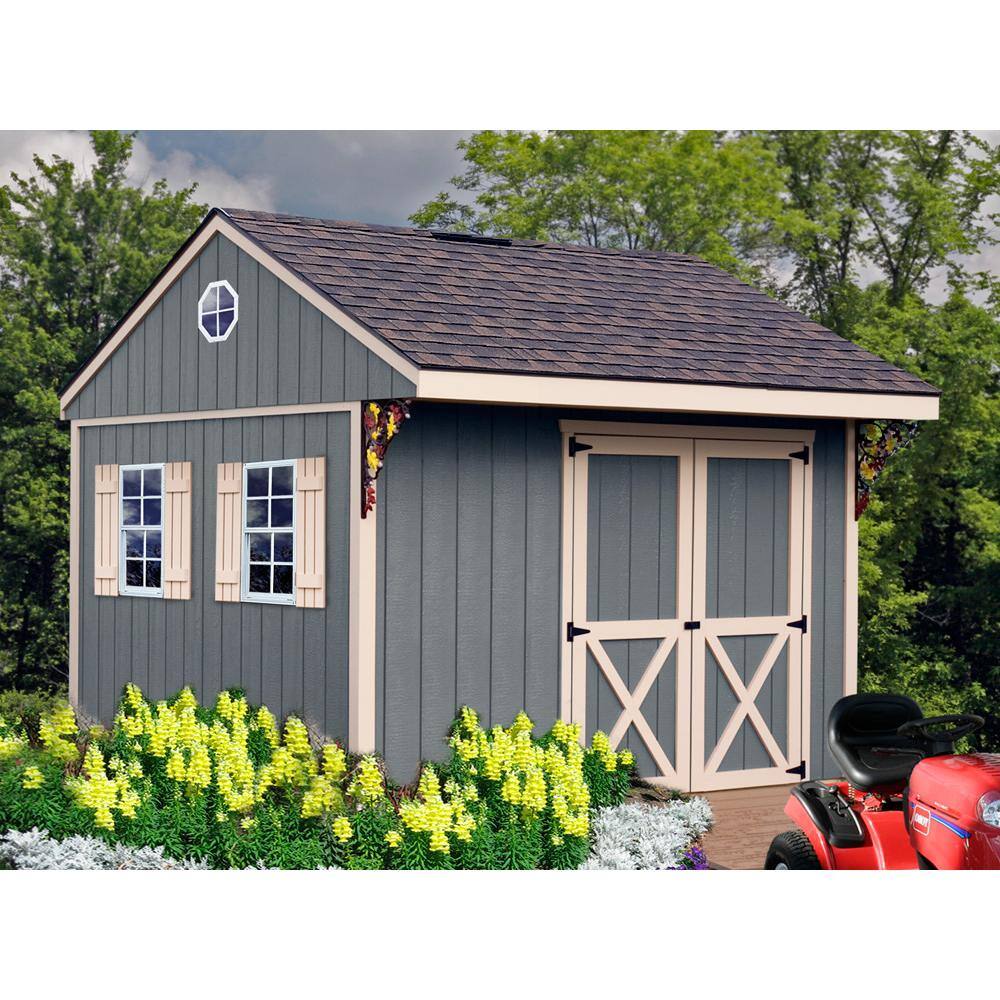 Northwood 10' x 14' Brown Wood Storage Shed Kit with Windows