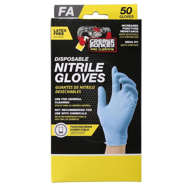 Choose 50 OR 100 count Large Grease Monkey Disposable Black Nitrile Gloves
