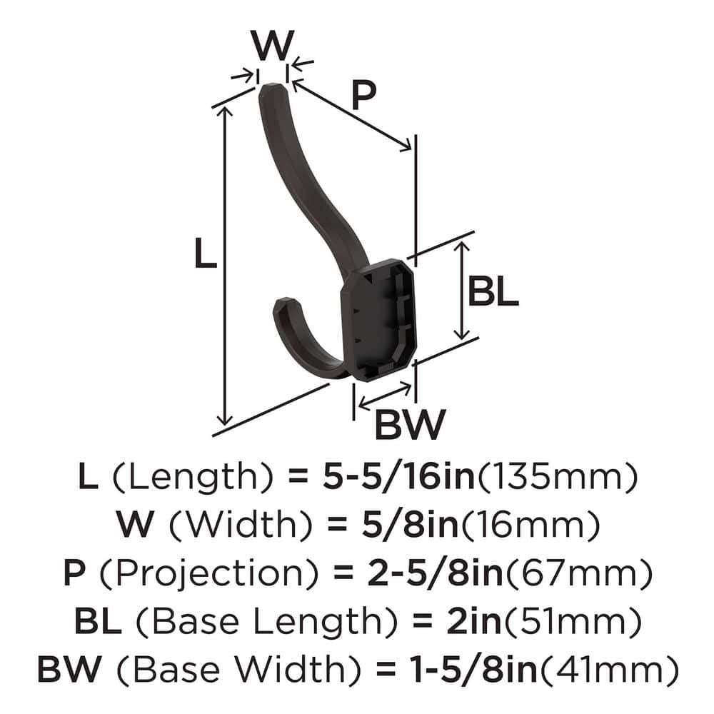 Oil Rubbed Bronze Double Prong Decorative Wall Hook