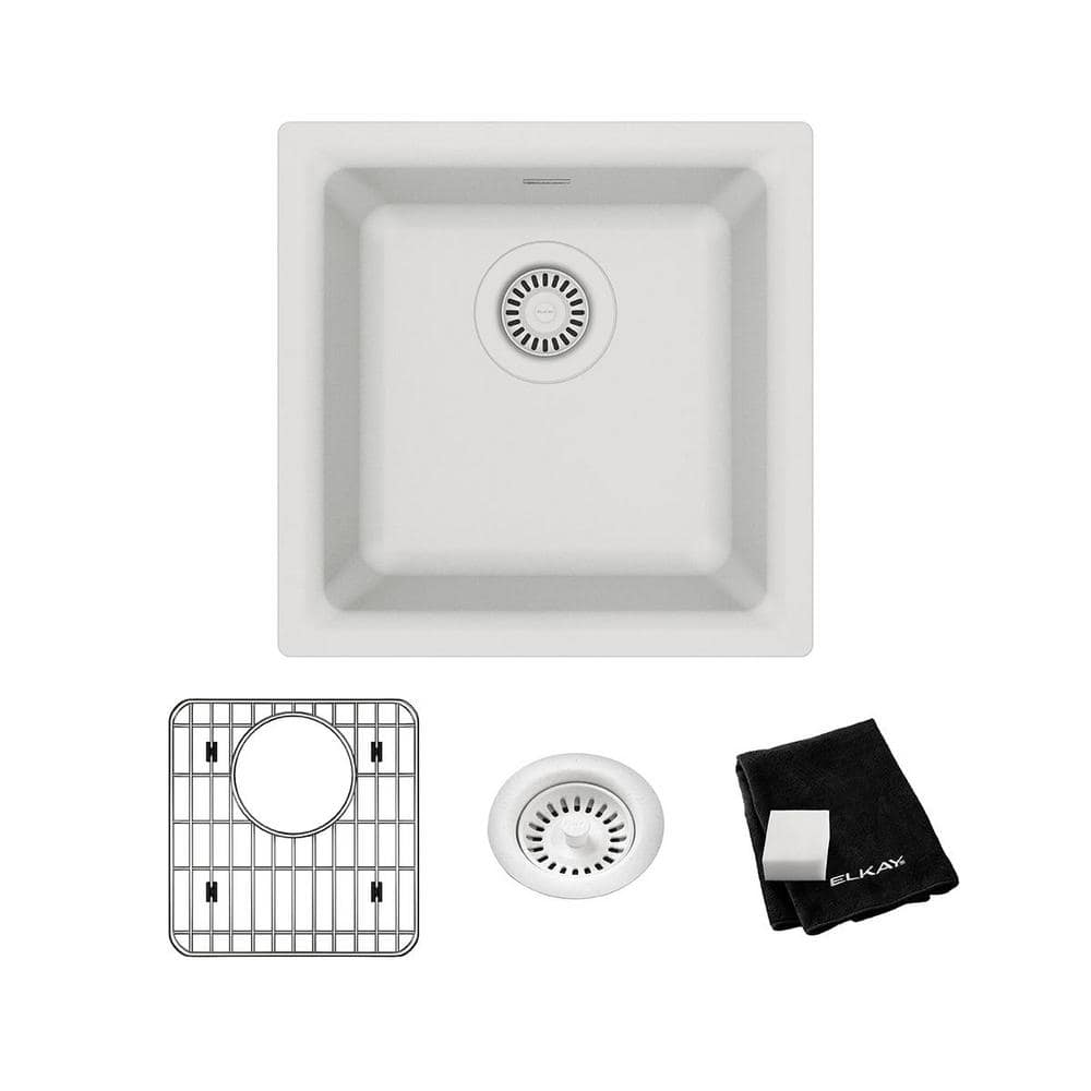 UPC 094902127583 product image for Quartz Classic  16in. Dual Mount 1 Bowl  White Granite/Quartz Composite Sink w/  | upcitemdb.com