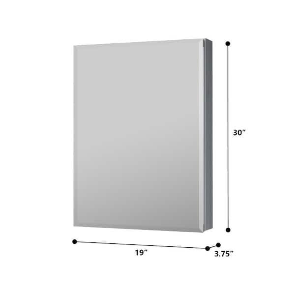 WELLFOR 19 in. W x 30 in. H Satin Aluminum Recessed/Surface Mount
