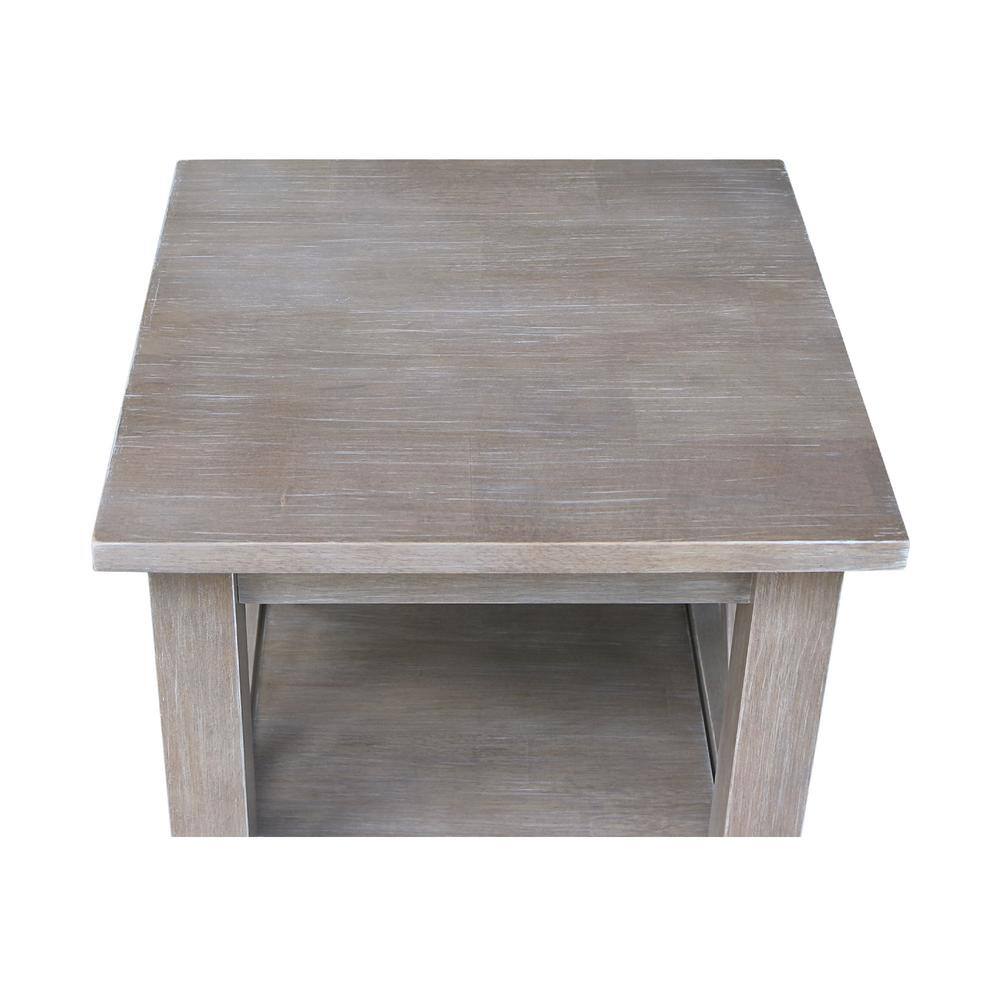 Transitional Solid Wood Square Accent Table in Brown