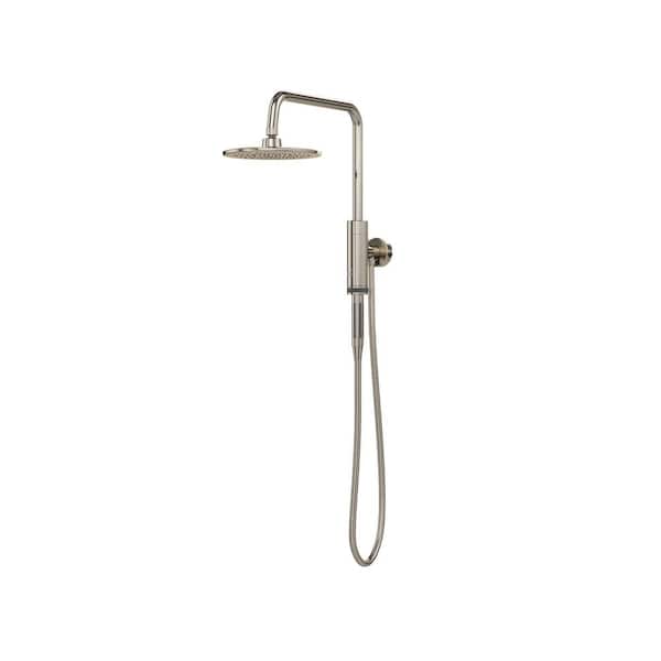 PULSE Showerspas Aquarius 1-Spray Setting 2.5 GPM Dual Wall Mounted 8 in. Fixed and Handheld Shower Head in Brushed Nickel