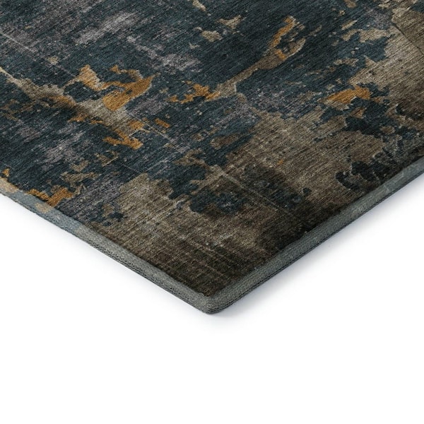 Mayfield Premium Machine Washable Abstract AMF1780 Gray 2 ft. x 3 ft. Area Rug
