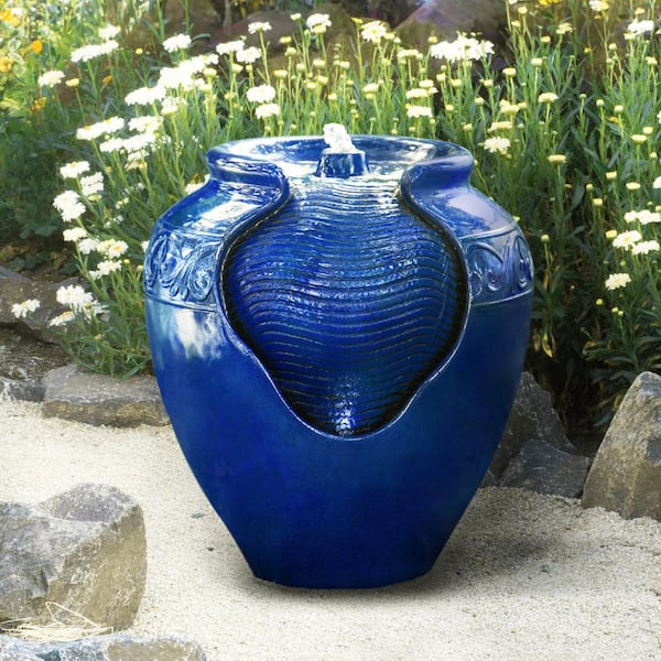 Reviews for Teamson Home 16.93 in. Royal Blue Outdoor Glazed