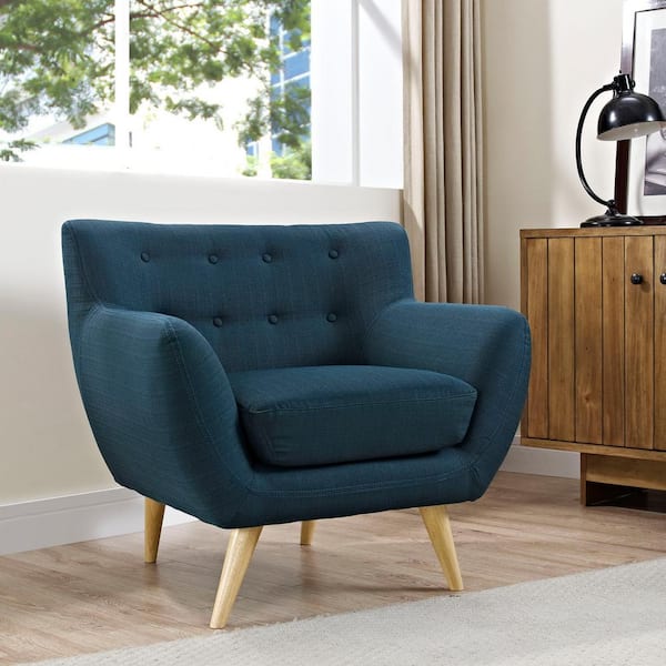 MODWAY Remark Azure Upholstered Armchair EEI-1631-AZU - The Home Depot