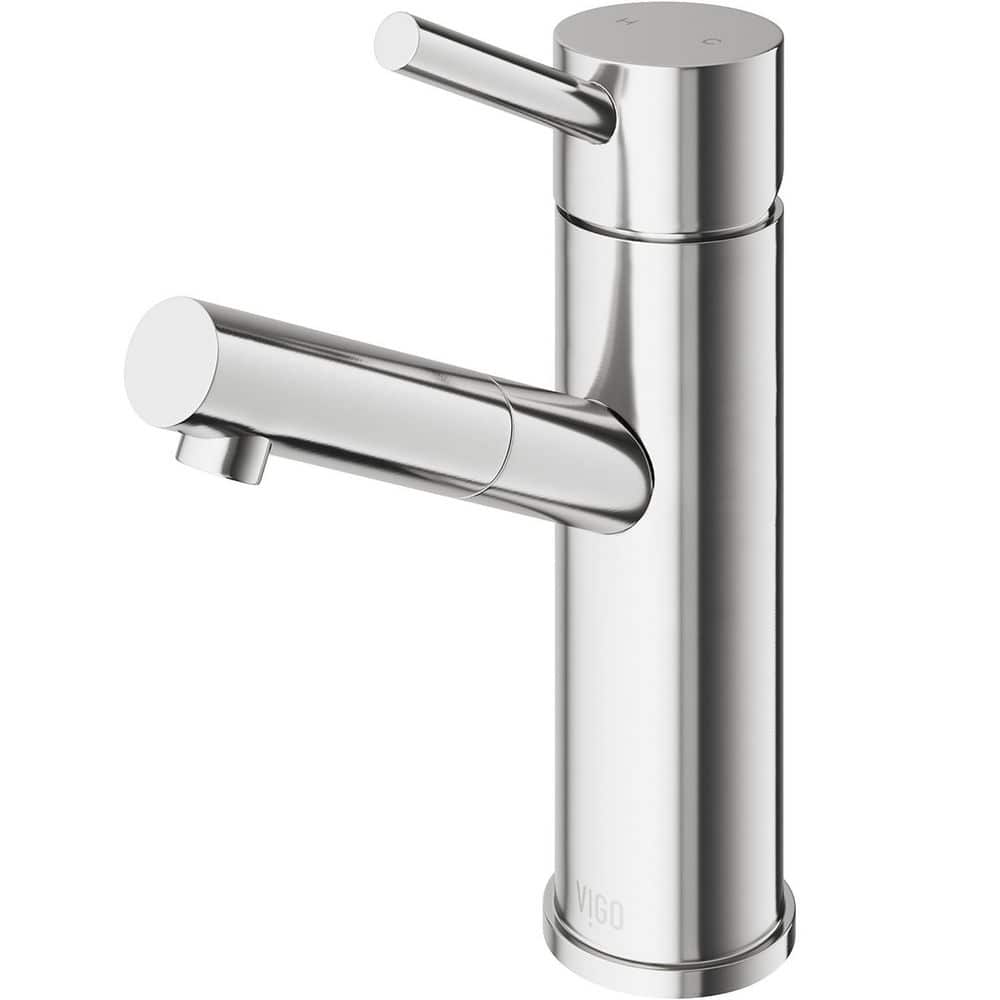 VIGO Noma Single Handle Single-Hole Bathroom Faucet in Brushed