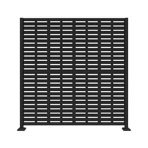 6 ft. x 6 ft. Matte Black Metal Decorative Screen Panel Frame Kit with Boardwalk Black