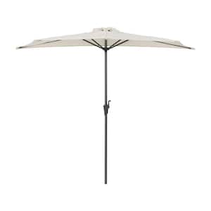 8.5'ft. Steel Market Half Patio Umbrella in Off White