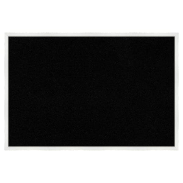 Amanti Art Breeze Distressed White Wood Framed Black Corkboard 37 in. x 25 in. Bulletin Board Memo Board