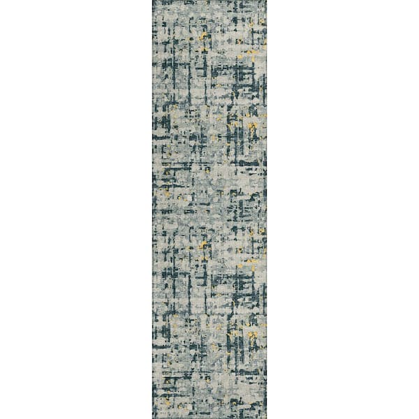 Addison Rugs Bravado Gold 2 ft. 3 in. x 7 ft. 6 in. Geometric Indoor/Outdoor Washable Area Rug