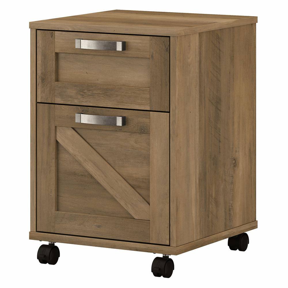 kathy ireland Cottage Grove Reclaimed Pine 2 Drawer Mobile File