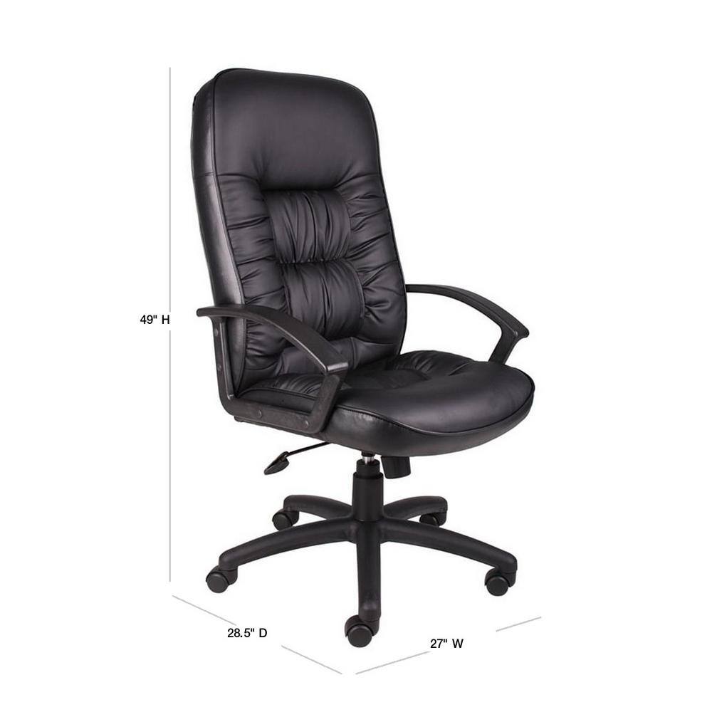 Executive High-Back Swivel Chair with LeatherPlus and Lumbar Support
