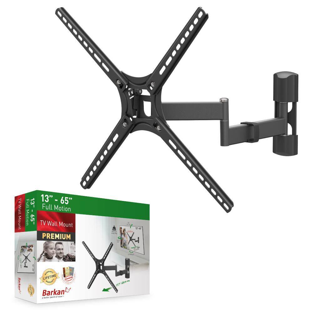 "Barkan 29"" to 56"" Full Motion - 4 Movement Flat / Curved TV Wall Mount, Black, Patented, Touch & Tilt, Screen Leveling" price history on PriceWatchPro
