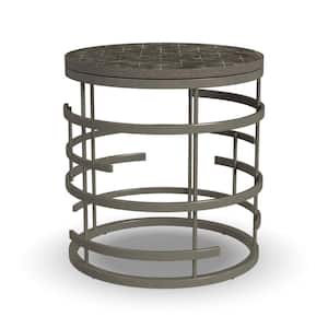 Parker 24 in. Silver Gray Round End Table