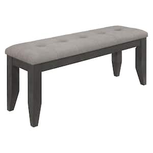 Dalila Grey and Dark Grey Dining Bench with Padded Cushion 47 in.