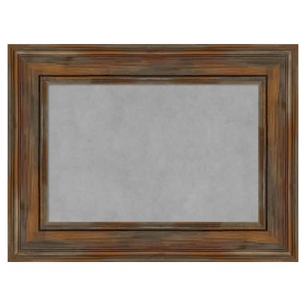 Amanti Art Alexandria Rustic Brown 24 in. x 18 in. Framed Magnetic Board
