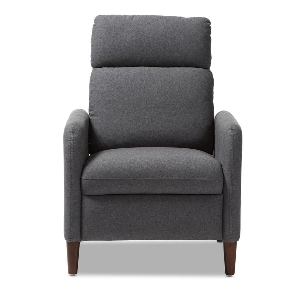 Casanova Mid-Century Modern Gray Fabric Recliner Chair