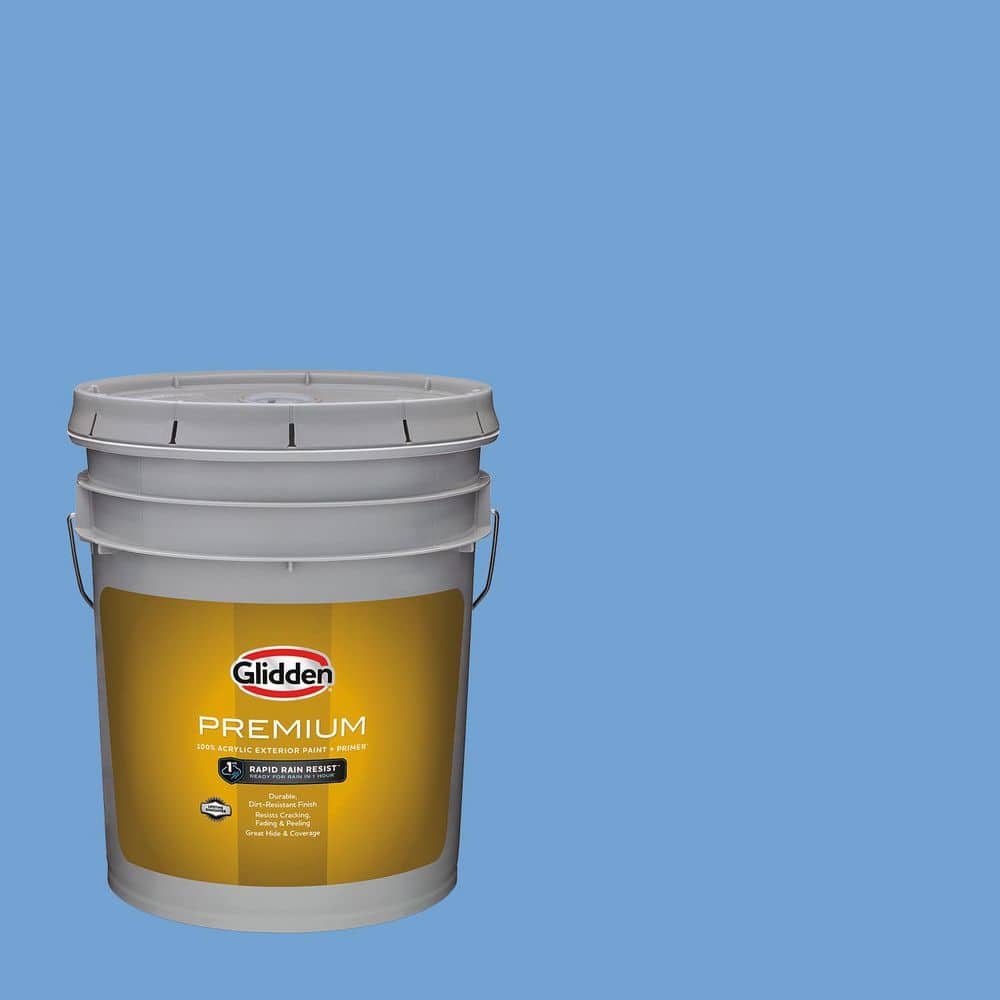 Glidden Premium 5 gal. PPG1242-4 Overcast Satin Exterior Latex Paint ...