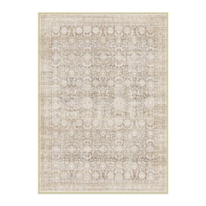 HaiiMeid Solo 8 ft. X 10 ft. Beige Distressed Vintage Floral Area Rug ...