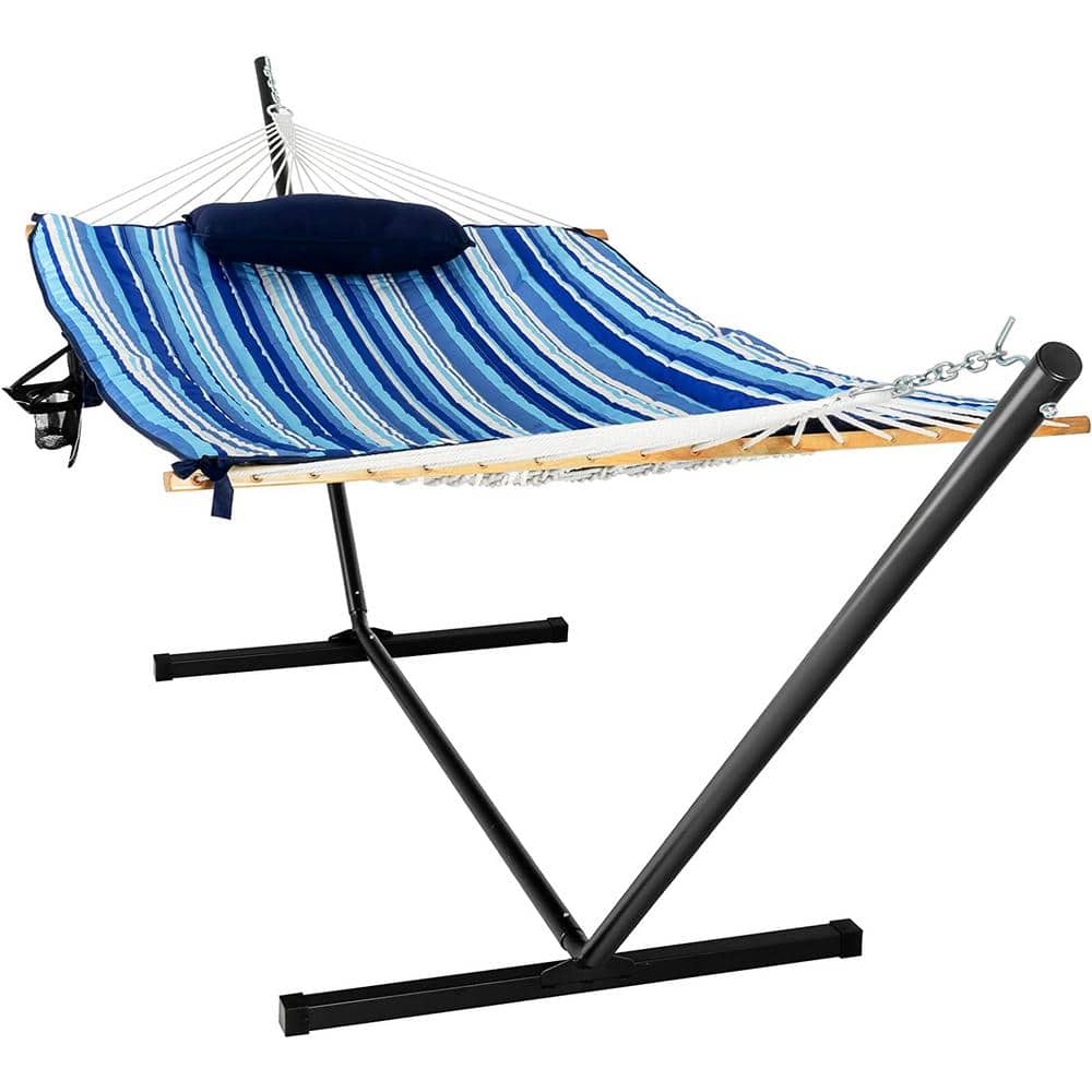 SUGIFT 12 ft. Fabric Hammock with Stand in Catalina Beach SGFT88370