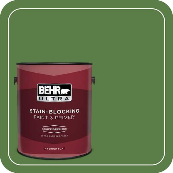 BEHR ULTRA 1 gal. #S-H-430 Mossy Green Extra Durable Flat Interior Paint & Primer