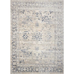 Malta Ivory/Blue 9 ft. x 12 ft. Traditional Area Rug
