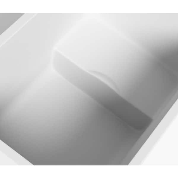FORCLOVER 43 in. x 28 in. Acrylic Flat Bottom Soaking