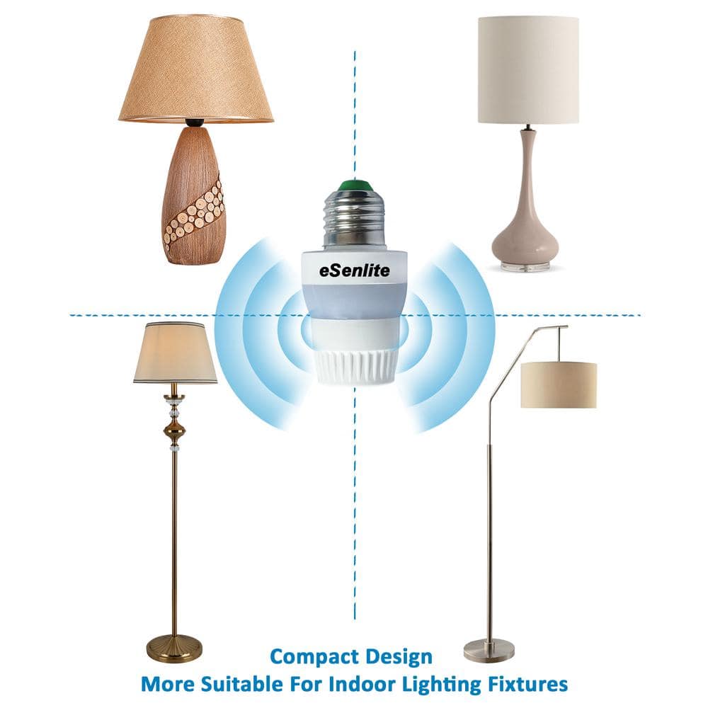Compact White LED Motion Sensor Ceiling Light Fixture