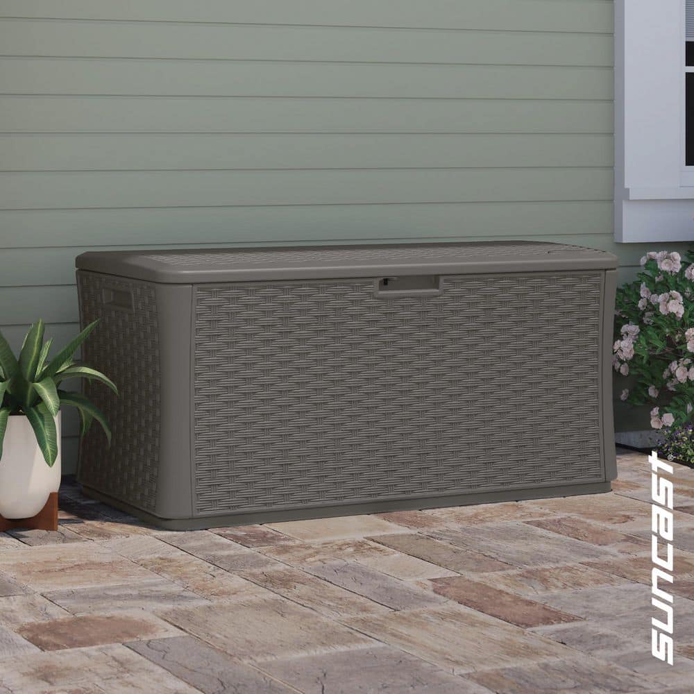134 Gal. Plastic Wicker Deck Box - Stoney price history on PriceWatchPro
