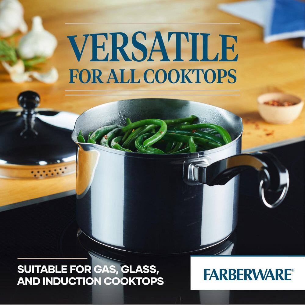 Farberware 3-Quart Stainless Steel Straining Saucepan with Lid