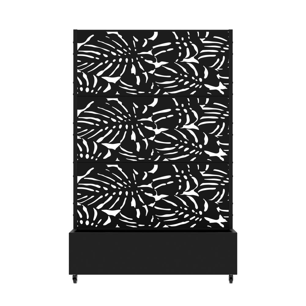 47 in. L x 16 in. W x 72 in. H Mobile Monstera Leaf Trellis Black Iron Rect Outdoor Planter (1-Pack) price history on PriceWatchPro