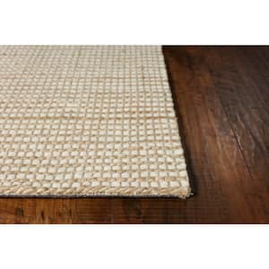 West Ivory 5 ft. x 7 ft. Solid Bohemian Hand-Woven Wool & Jute Area Rug