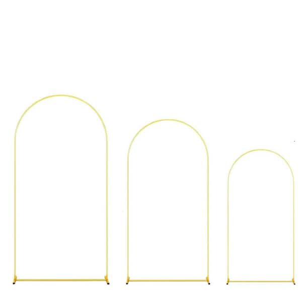 Justincity Gold Metal Arch Backdrop Stand Set 6 ft. 5 ft. 4 ft. Wedding Frame for Party Baby Shower Graduation Decor 3 Pack