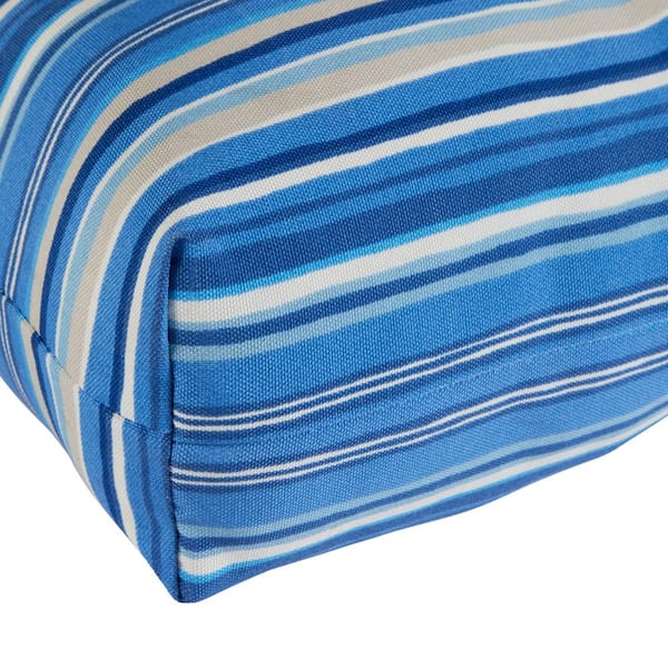 Greendale Home Fashions Sapphire Stripe 21 in. x 42 in. Outdoor