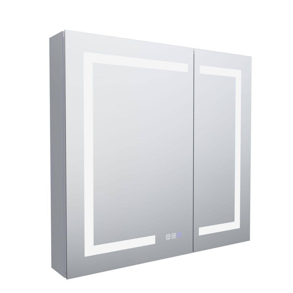 30 in. W x 30 in. H Rectangular Aluminum Soft-Close LED Defog Medicine Cabinet with Mirror, 2 Doors price history on PriceWatchPro