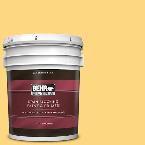 BEHR ULTRA 5 gal. #350B-6 Wildflower Honey Flat Exterior Paint & Primer