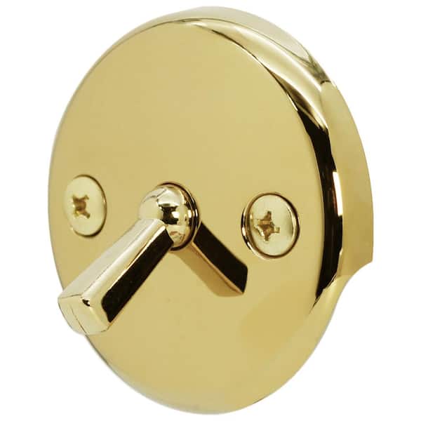 Westbrass 3-1/8 in. Two-Hole Trip Lever Overflow Face Plate and Screws in Polished Brass